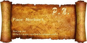 Paor Norbert névjegykártya